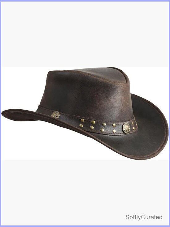 Genuine Suede Leather Cowboy Hat Wide Brim Shapeable Unisex  display picture 3